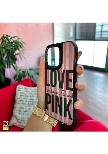 Iphone 11 Aynalı Kılıf Lovepink Victoria Desenli Lüx Lazer Baskılı Case