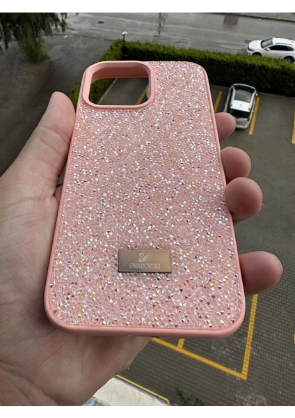 Iphone 13PROMAX Uyumlu Taşlı Pembe Kılıf modelleri