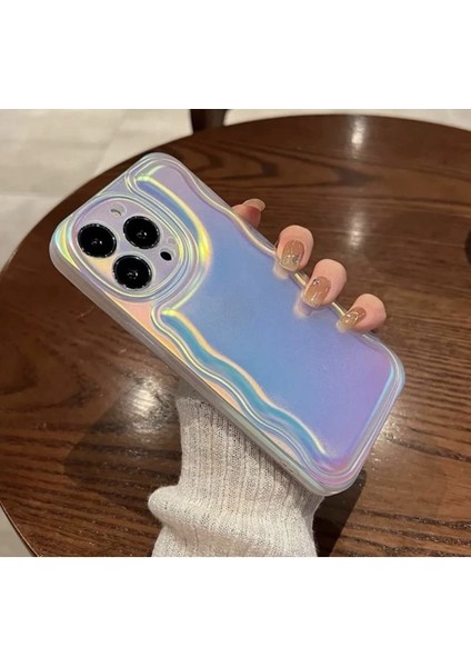 Iphone 14 Pro Max Uyumlu Hologram Desenli Puffer Renk Geçişli Mat Darbeye Dayanıklı Kılıf