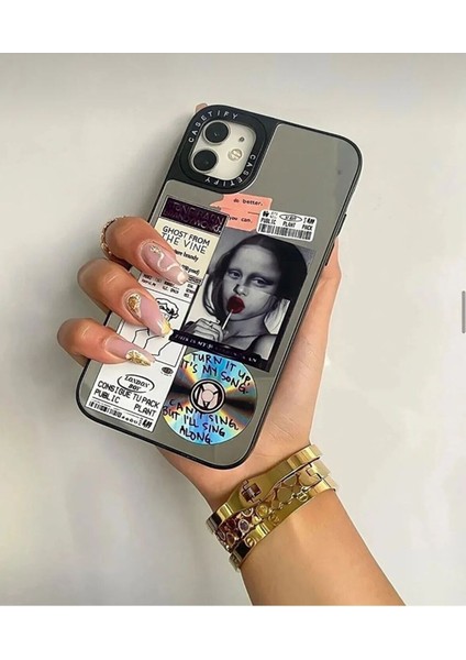 Lphone 7 Plus Uyumlu Darbeye Karşı Korumalı Desenli Aynalı Kılıf