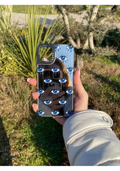 Iphone 13 Göz Desenli Aynalı Telefon Kılıfı