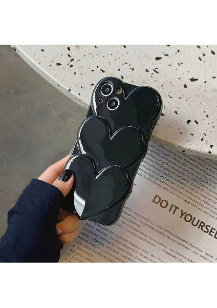 Iphone 13 Uyumlu Parlak Darbeye Dayanıklı Kamera Koruyuculu Three Love Kılıf