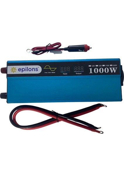 Epilons 12V 1000W Tam Sinus Inverter (220V Çevirici) - Taşınabilir Güç Kaynağı