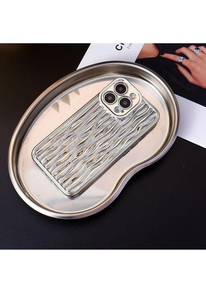 Iphone 11 Pro Max Uyumlu 3D Metal Silver Sevimli Lüx Su Dalgalanma Desenli Kamera Koruyuculu Kılıf indirimleri