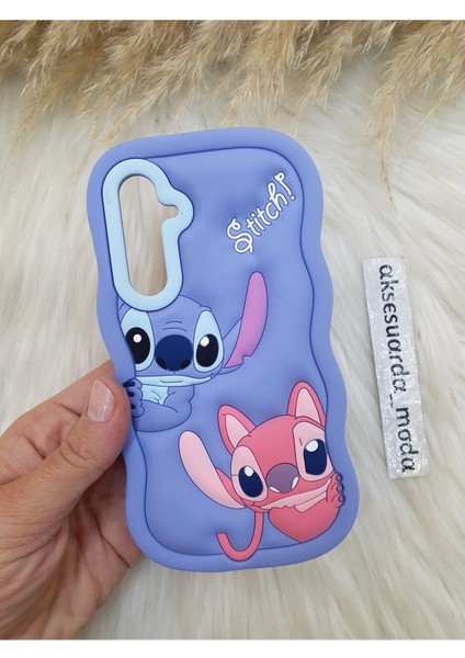 Samsung Galaxy S23 Fe Uyumlu Stitch Disney Lilo ve Stiç Hamur Silikon Lüks Kılıf Kapak