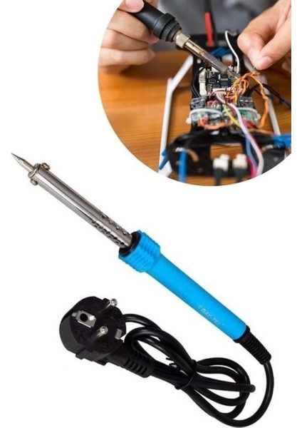® 40W Plastik Saplı Elektrikli Döner Başlıklı Havya Kalemi Elektrikli Döner Başlı Lehim Kalemi