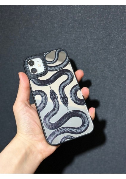 Iphone 11 Uyumlu Casetify Aynalı Kılıf-Lımıted Edıtıon-Yılan Desenli
