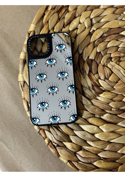 Iphone 15 Pro Max Uyumlu Casetify Aynalı Kılıf Eyes Göz Desenli Baskılı Aynalı Kapak