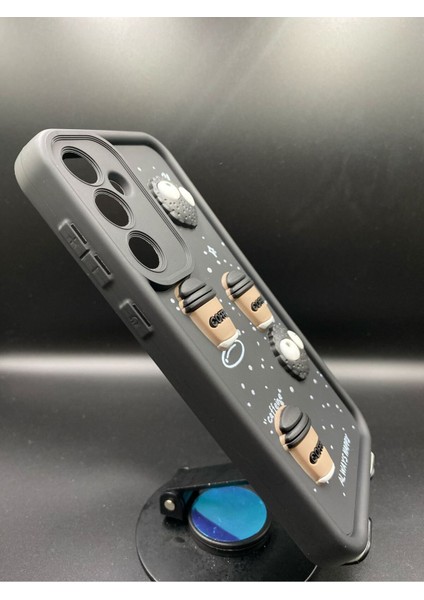 Samsung Galaxy A55 Uyumlu Aynalı Siyah Mutsuz Ayıcık Figürlü Silikon Kılıf fiyatları