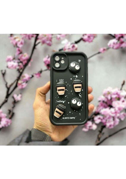 Lphone 11 Uyumlu Kamera Korumalı (12 Görünümlü) 3D Coffee Black Case fiyatları