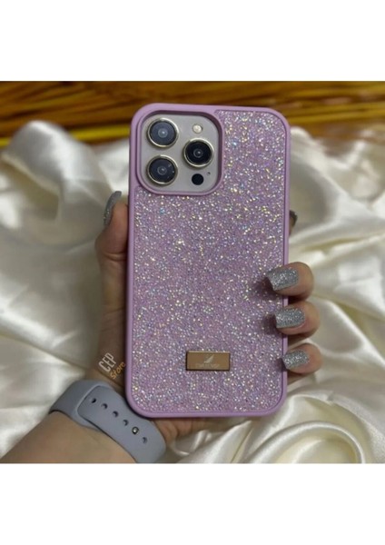 iPhone 15 Plus Uyumlu Swrovski Taşlı Lüks Darbeye Karşı Korumalı Kılıf