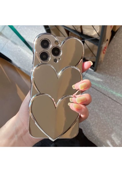 Iphone 13 Pro Max Uyumlu Parlak Darbeye Dayanıklı Kamera Koruyuculu Three Love Kılıf