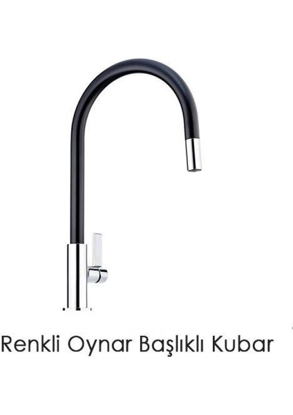 Esnek Kıvrılabilir Renkli Silikon Oynar Başlıklı Musluk Bataryası Başlığı Kubar