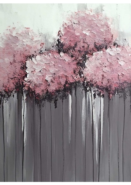 Harikabirev|pembe-Gümüş Soft Çiçek Kombini |çerçeveli Temperli Cam Tablo 3lü Yatay fırsatları