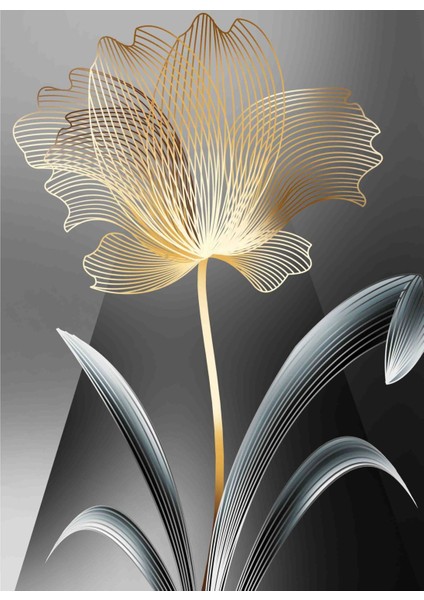 Harikabirev|gold-Siyah Bitki Çiçek Kombini |çerçeveli Temperli Cam Tablo 3lü Yatay fiyatları