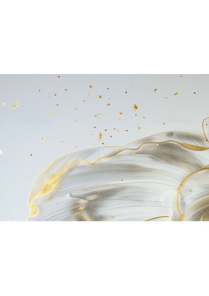 Harikabirev|soft Beyaz-Gold Çiçek Detay Kombini |çerçeveli Temperli Cam Tablo 3lü Yatay modelleri