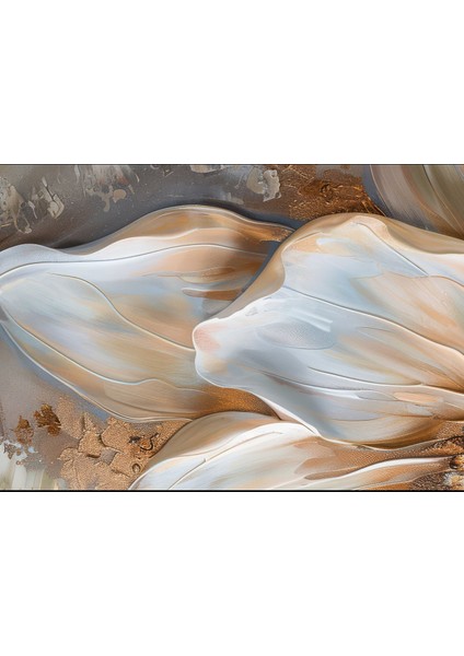 Harikabirev|beyaz-Turuncu Çiçek Detay Kombini |çerçeveli Temperli Cam Tablo 3lü Yatay modelleri