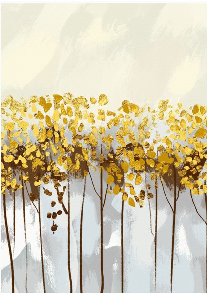 Harikabirev|soft Mavi-Gold Çiçek Ağaç Kombini |çerçeveli Temperli Cam Tablo 3lü Yatay fırsatları