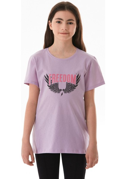 %100 Pamuk Freedom Yazı Baskılı Kız Çocuk Tişört fiyatları