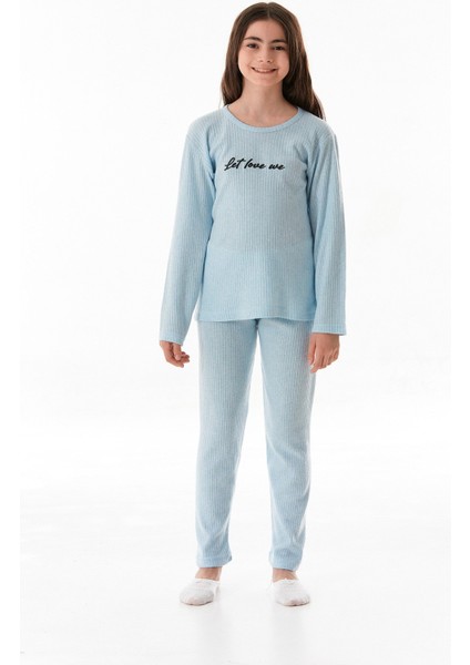 Let Love We Baskılı Kız Çocuk Pijama Takımı