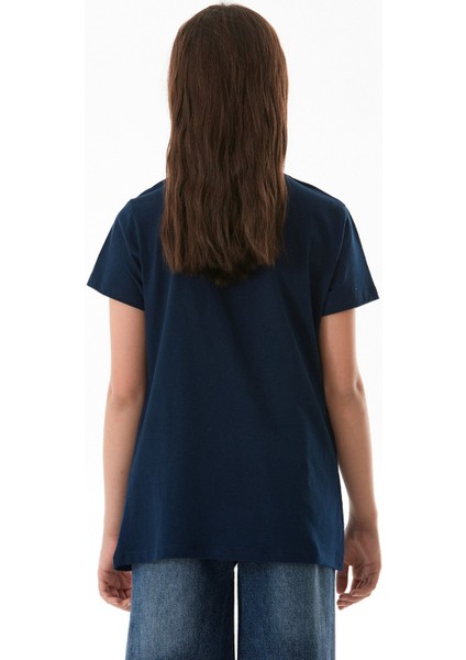 %100 Pamuk Trust The Universe Baskılı Kız Çocuk Tişört fırsatları