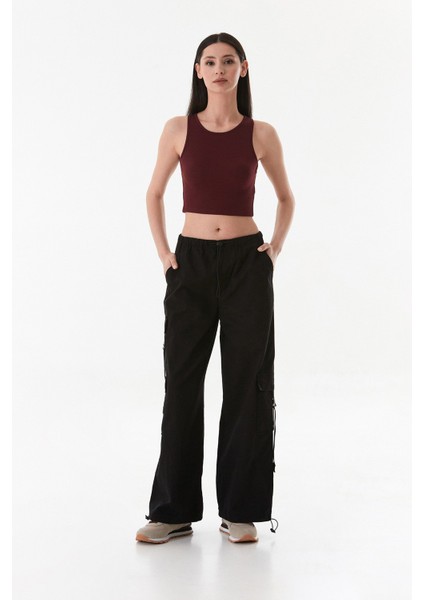 Beli ve Paçası Stoperli Kargo Cepli Gabardin Pantolon