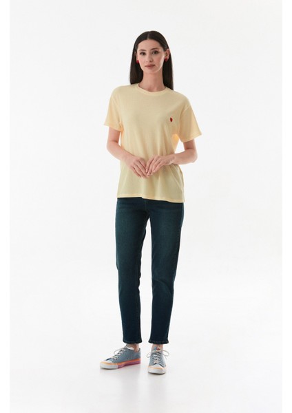 Kalp Nakışlı Bürümcük Kumaş Tişört fiyatları