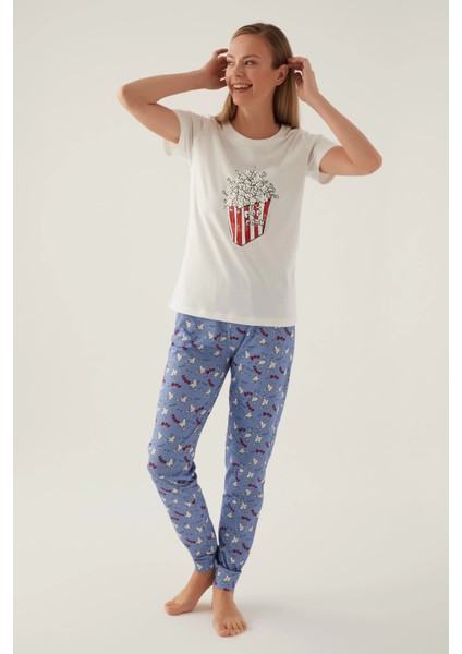Roly Poly 3415-S Kadın Kısa Kol Pijama Takımı