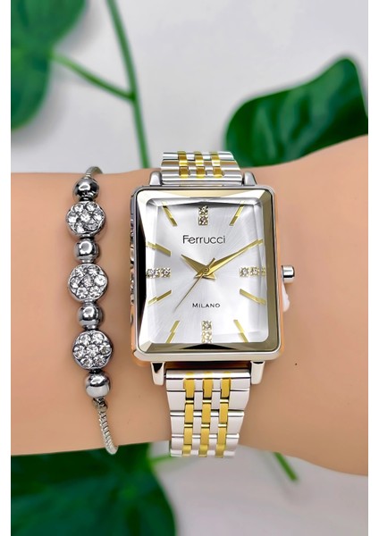 Çelik Kordon Çelik Kasa Kadın Kol Saati, 3 Atm Su Geçirmez Gümüş-Gold ZMFER179 fiyatları