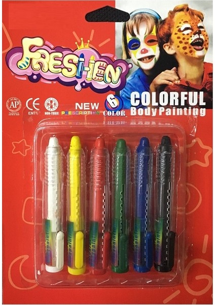 6 Pcs Colorful Bordy Painting Kostüm Aksesuarları Vıp Palyaço Yüz Boyası 6 Lı Kalem Yüz Boyama Seti fiyatları