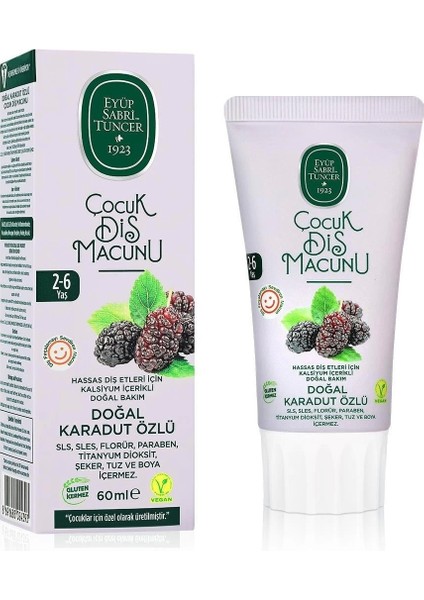 Doğal Karadut Özlü Diş Macunu 2-6 Yaş 60 ml