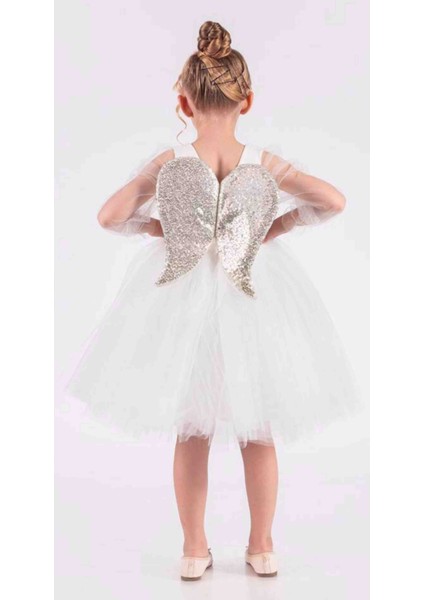 Melek Kanatlı Kız Çocuk Abiye Elbise fiyatları