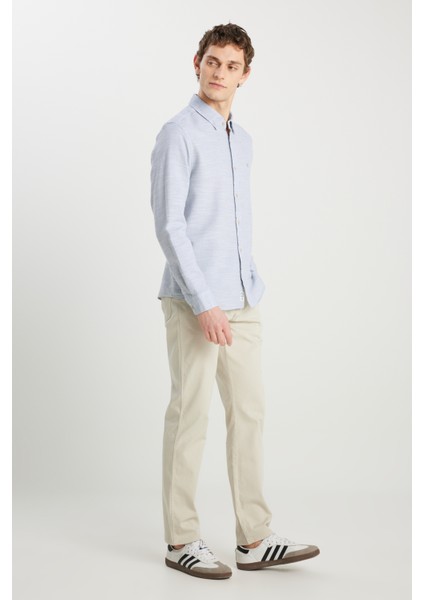 Texas Straight Fit Düz Kesim Normal Bel Ekru Pamuklu Esnek Pantolon fiyatları