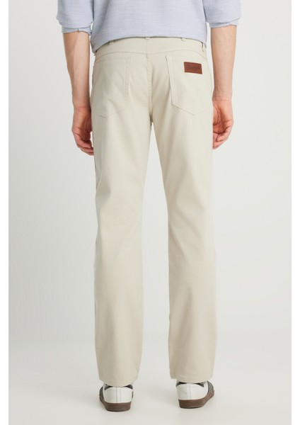 Texas Straight Fit Düz Kesim Normal Bel Ekru Pamuklu Esnek Pantolon fırsatları