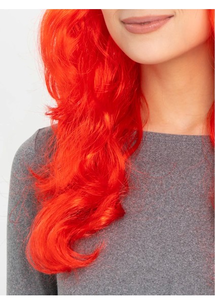 Kırmızı Renk Uzun Dalgalı Parti Peruğu (4887) modelleri