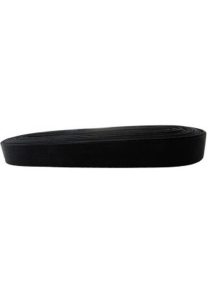 Siyah - 2cm Paça Lastik Yassı Geniş 10mt (4887)