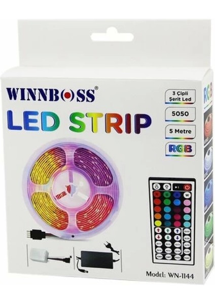 Rgb 3çip Kumandalı Şerit LED 5mt (4887)