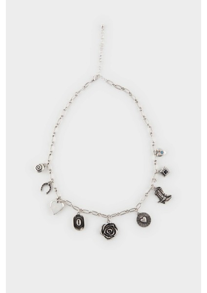 Kadın Charmlı Silver Kolye E6674AXNS