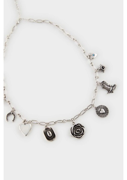 Kadın Charmlı Silver Kolye E6674AXNS fiyatları