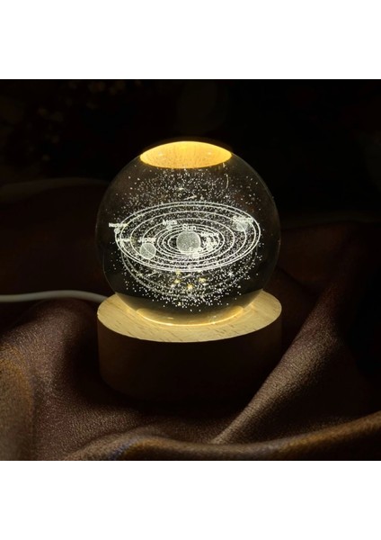Güneş Sistemi Işıklı Cam Küre Cap 6 cm Kod 51