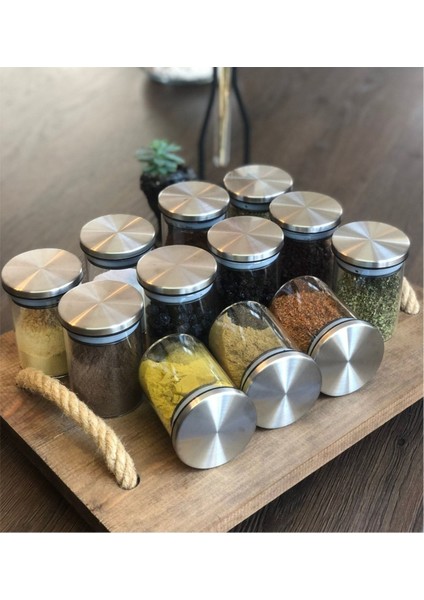 Luxury Etiketli 350 ml Metal Borosilikat Baharatlık Takımı 6 Adet 1 Adet