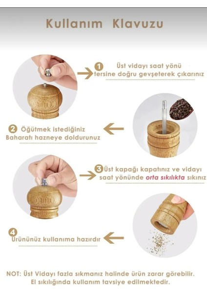 Luxury Bambu Gövdeli Komple Ahşap Tuz Karabiber Değirmeni Baharat Öğütücüsü 1 Adet
