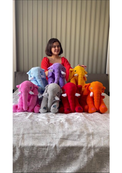 Luxury Uyku Arkadaşım Fil - Büyük Yumuşak Peluş Fil 85 cm 1 Adet
