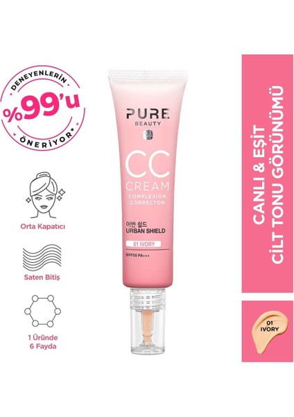 Luxury cc Krem SPF50 Pa Ivory 30 ml 1 Adet