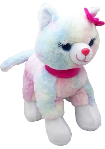 Luxury Pembe Tokalı Kedi Peluş 40 cm 1 Adet