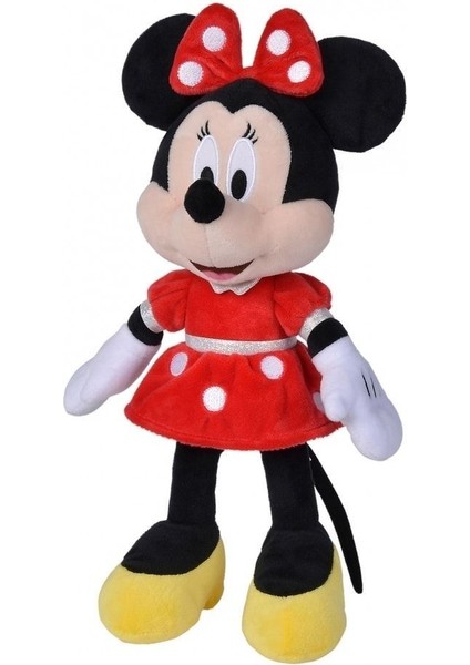 Luxury Disney Minnie Mouse Kırmızı Elbiseli Lisanslı Oyuncak Peluş 35 cm 1 Adet