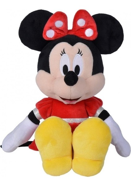 Luxury Disney Minnie Mouse Kırmızı Elbiseli Lisanslı Oyuncak Peluş 35 cm 1 Adet