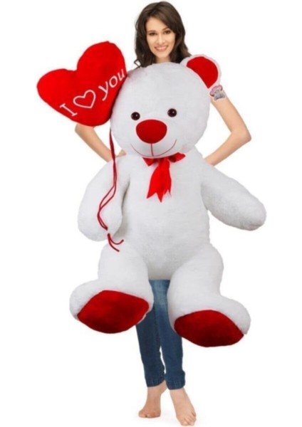 Luxury Özgüner 110 cm Balonlu Beyaz Bobo Peluş Ayıcık 1 Adet fiyatları
