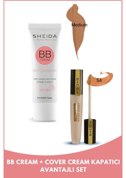 Luxury Bb Krem Medium ve Cover Cream Kapatıcı 54 Ikili Set (Orta Renk) 1 Adet