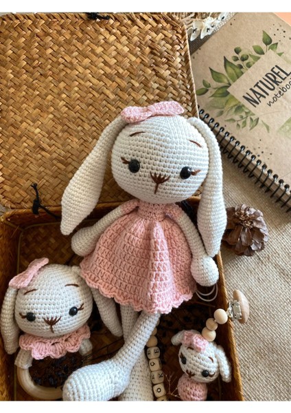 Luxury Nisahobievim Amigurumi Yenidoğan 3 Lü Tavşan Set 1 Adet